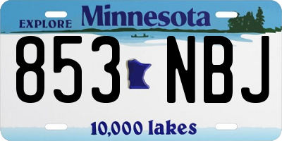 MN license plate 853NBJ