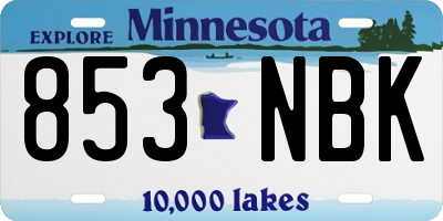 MN license plate 853NBK