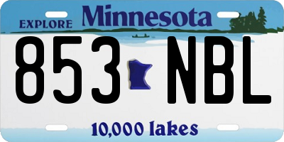 MN license plate 853NBL