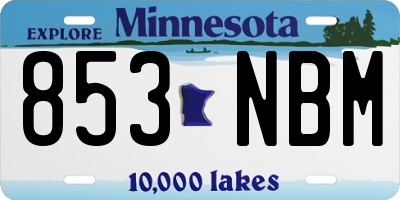 MN license plate 853NBM
