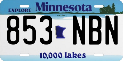 MN license plate 853NBN