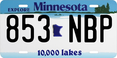 MN license plate 853NBP