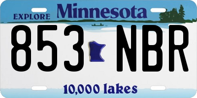 MN license plate 853NBR