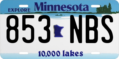 MN license plate 853NBS