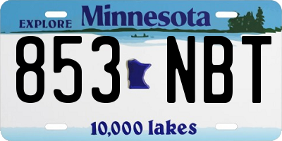 MN license plate 853NBT