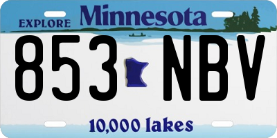 MN license plate 853NBV