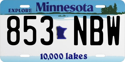 MN license plate 853NBW