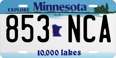 MN license plate 853NCA