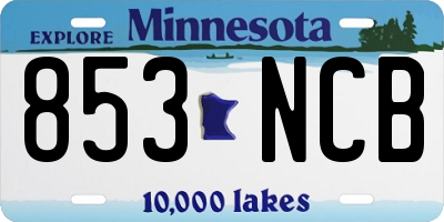 MN license plate 853NCB