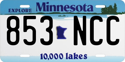 MN license plate 853NCC