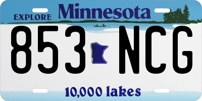 MN license plate 853NCG