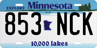 MN license plate 853NCK