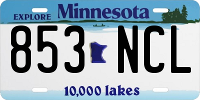 MN license plate 853NCL