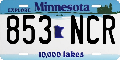 MN license plate 853NCR