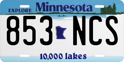 MN license plate 853NCS