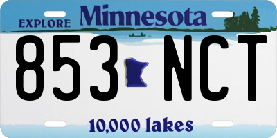 MN license plate 853NCT