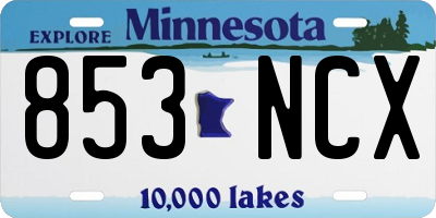 MN license plate 853NCX