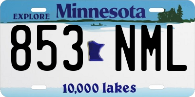 MN license plate 853NML