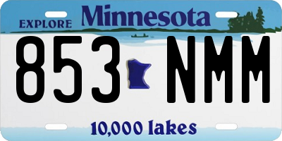 MN license plate 853NMM