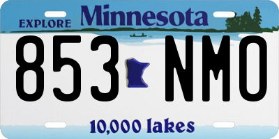 MN license plate 853NMO
