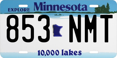 MN license plate 853NMT