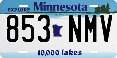 MN license plate 853NMV