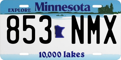 MN license plate 853NMX