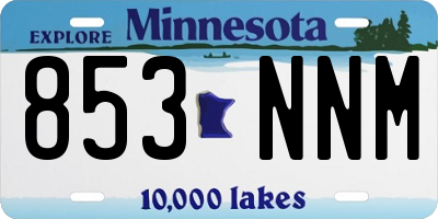 MN license plate 853NNM