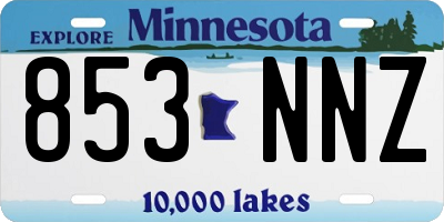 MN license plate 853NNZ
