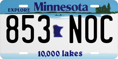 MN license plate 853NOC