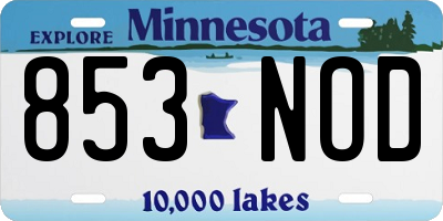 MN license plate 853NOD