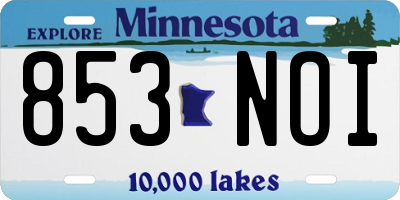 MN license plate 853NOI