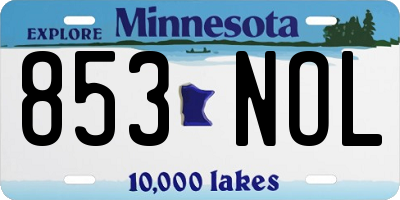 MN license plate 853NOL