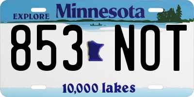 MN license plate 853NOT