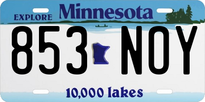MN license plate 853NOY