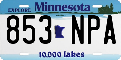 MN license plate 853NPA