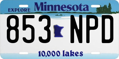 MN license plate 853NPD