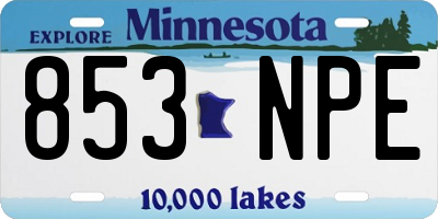 MN license plate 853NPE