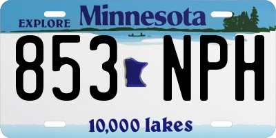 MN license plate 853NPH