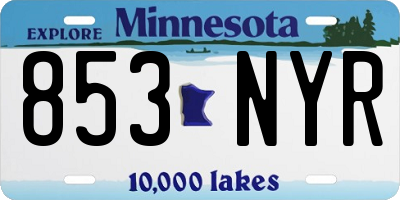 MN license plate 853NYR