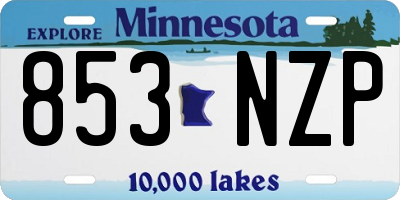 MN license plate 853NZP