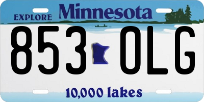 MN license plate 853OLG
