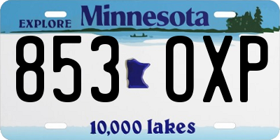 MN license plate 853OXP