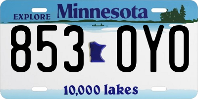 MN license plate 853OYO