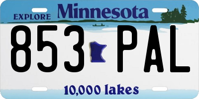 MN license plate 853PAL