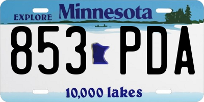 MN license plate 853PDA