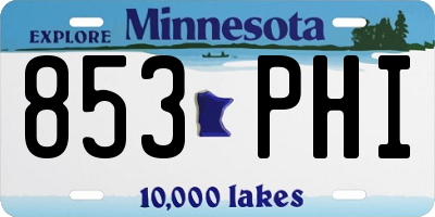 MN license plate 853PHI