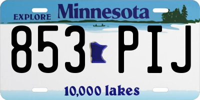 MN license plate 853PIJ
