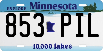 MN license plate 853PIL