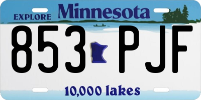 MN license plate 853PJF